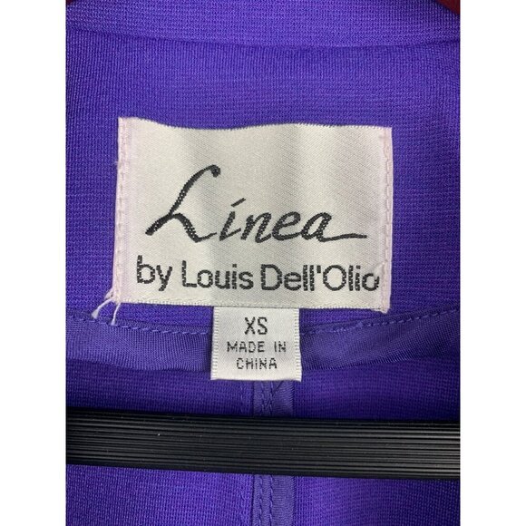Linea By Louis DellOlio XS Purple Blazer Jacket With Silver Buttons - Picture 2 of 7